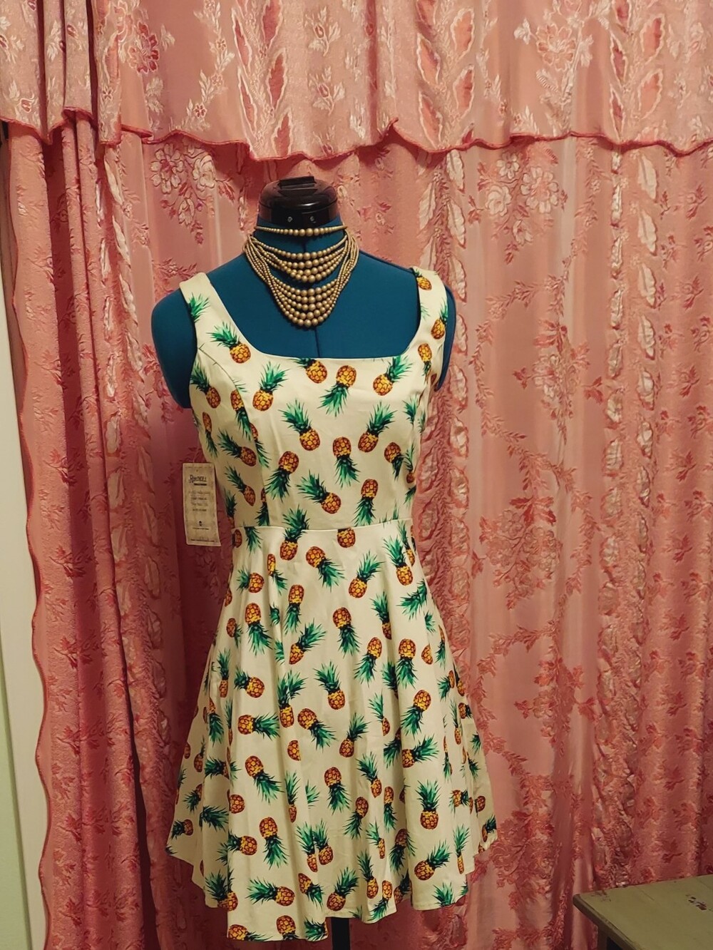 Ixia Poshmark Retro Style Fit n Flare Pineapple Dress
